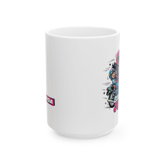 Custom Biker Mom Mug, Personalized Motorcycle Gift for Her, Mother's Day Gift, Custom Name Coffee Mug, Biker Lady Gift