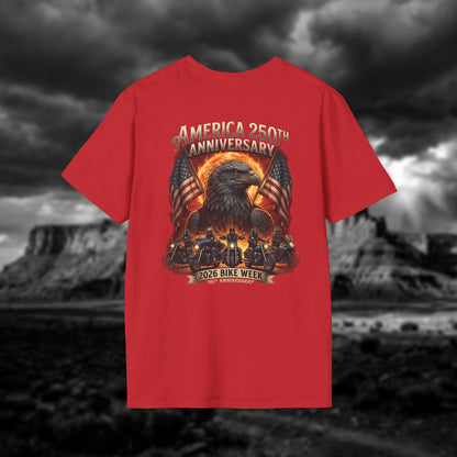 America 250th Anniversary & 86th Sturgis Bike Week 2026 T-Shirt - Patriotic Eagle Edition