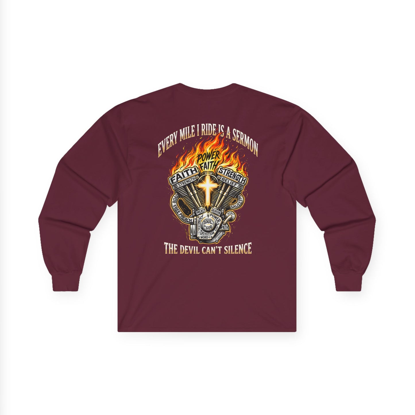 Faith Over Fear Motorcycle Long Sleeve Tee