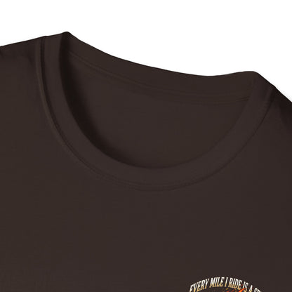 Motorcycle T-Shirt — "Every Mile I Ride Is a Sermon" Faith & Fire Biker Tee