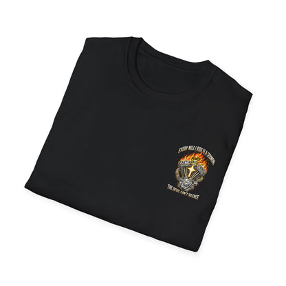 Motorcycle T-Shirt — "Every Mile I Ride Is a Sermon" Faith & Fire Biker Tee