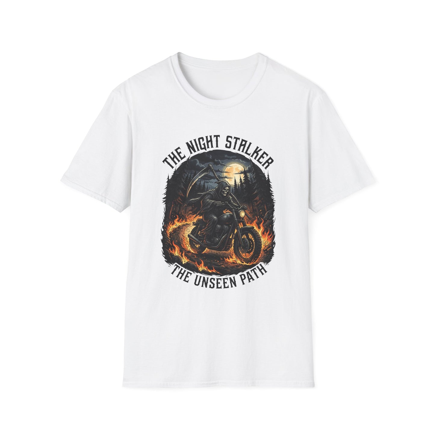 Night Stalker Motorcycle T-Shirt — "The Night Stalker / The Unseen Path" Riding Tee