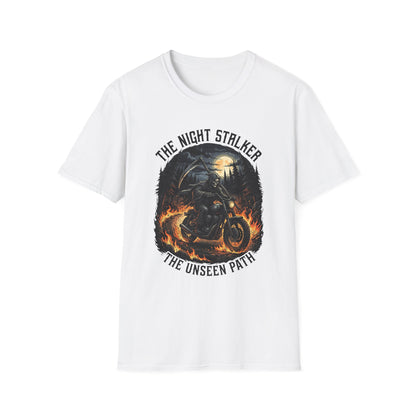 Night Stalker Motorcycle T-Shirt — "The Night Stalker / The Unseen Path" Riding Tee