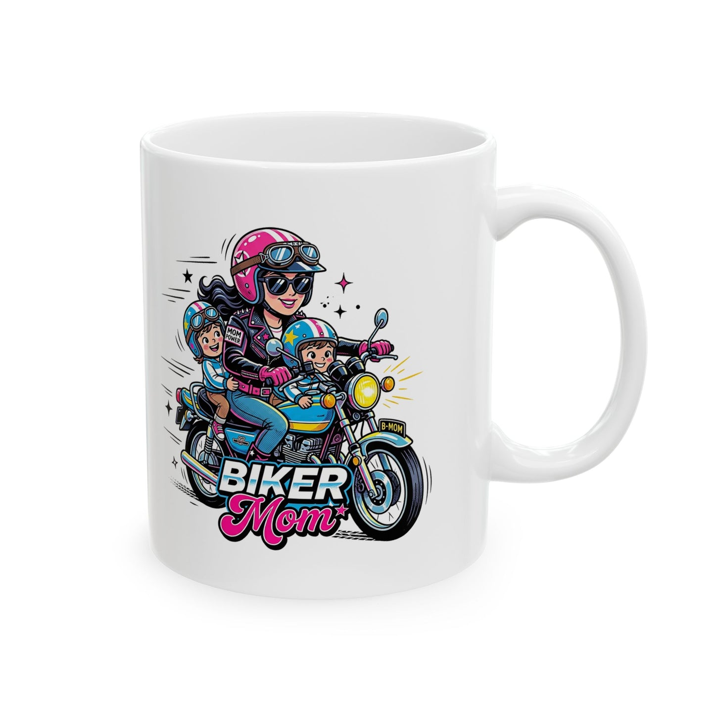 Custom Biker Mom Mug, Personalized Motorcycle Gift for Her, Mother's Day Gift, Custom Name Coffee Mug, Biker Lady Gift
