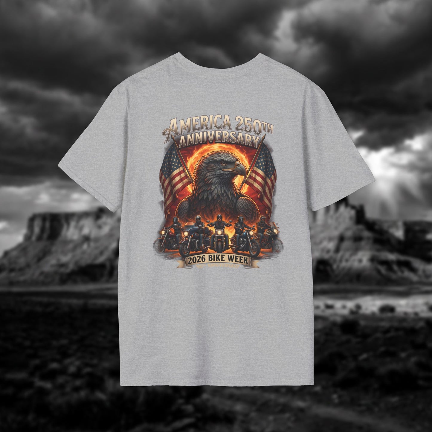 America 250th Anniversary & 86th Sturgis Bike Week 2026 T-Shirt - Patriotic Eagle Edition