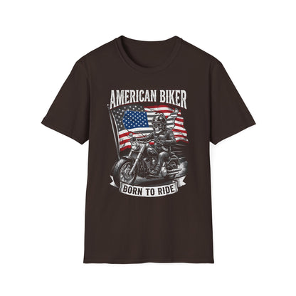 Patriotic Motorcycle T-Shirt — American Rider Flag Graphic