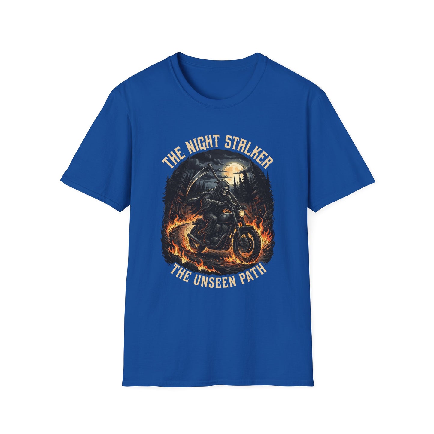 Night Stalker Motorcycle T-Shirt — "The Night Stalker / The Unseen Path" Riding Tee