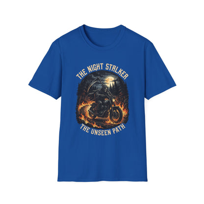 Night Stalker Motorcycle T-Shirt — "The Night Stalker / The Unseen Path" Riding Tee