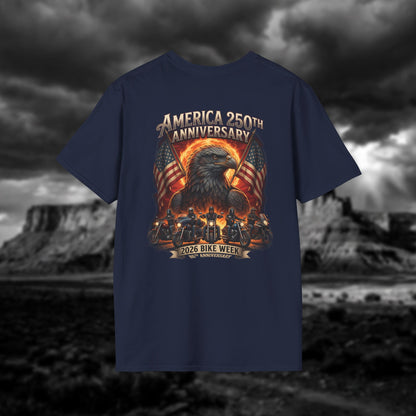 America 250th Anniversary & 86th Sturgis Bike Week 2026 T-Shirt - Patriotic Eagle Edition