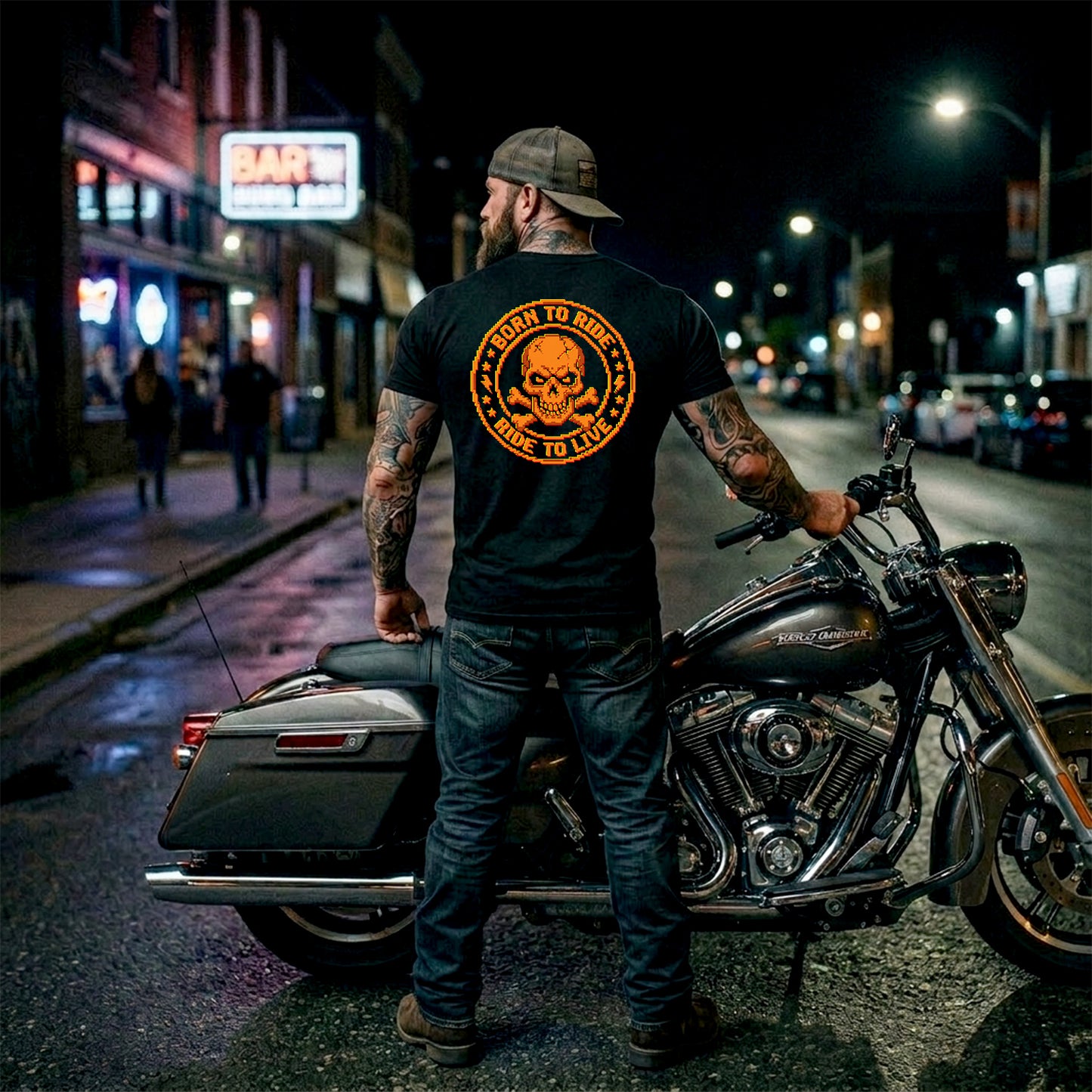 Born to Ride Skull T-Shirt — Vintage Biker Motorcycle Tee