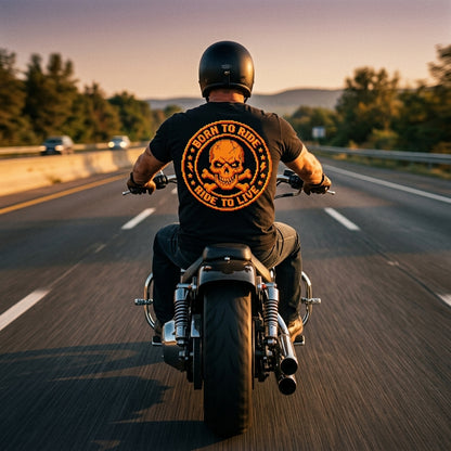 Born to Ride Skull T-Shirt — Vintage Biker Motorcycle Tee