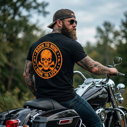 Born to Ride Skull T-Shirt — Vintage Biker Motorcycle Tee