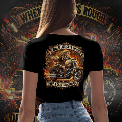 Aphrodite on Wheels — "When Life Gets Rough Drop a Gear and Disappear"