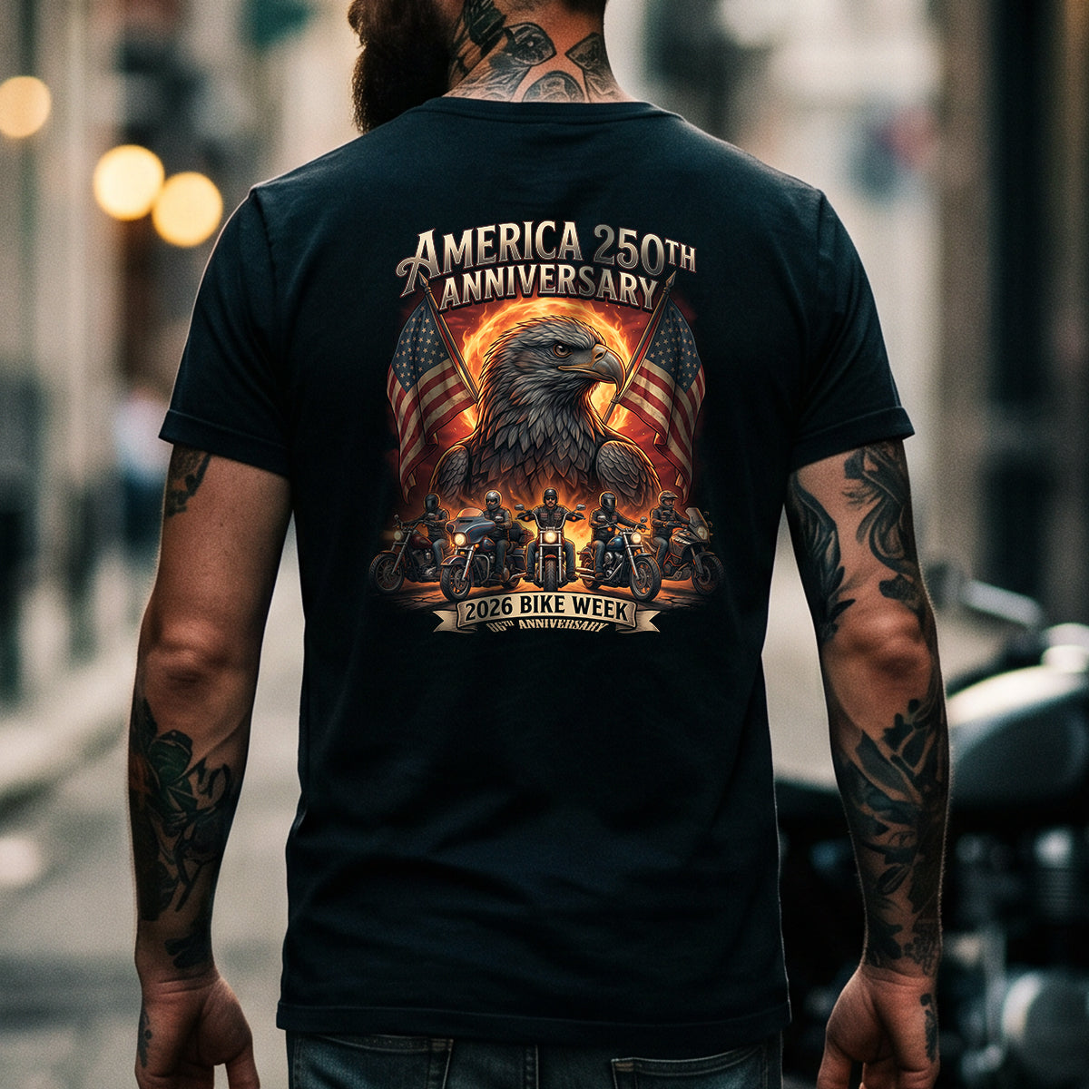 America 250th Anniversary & 86th Sturgis Bike Week 2026 T-Shirt - Patriotic Eagle Edition