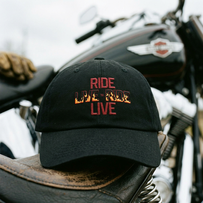 "Live to Ride - Ride to Live" Embroidered Trucker Hat