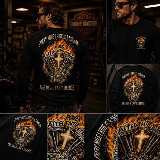 Faith Over Fear Motorcycle Long Sleeve Tee
