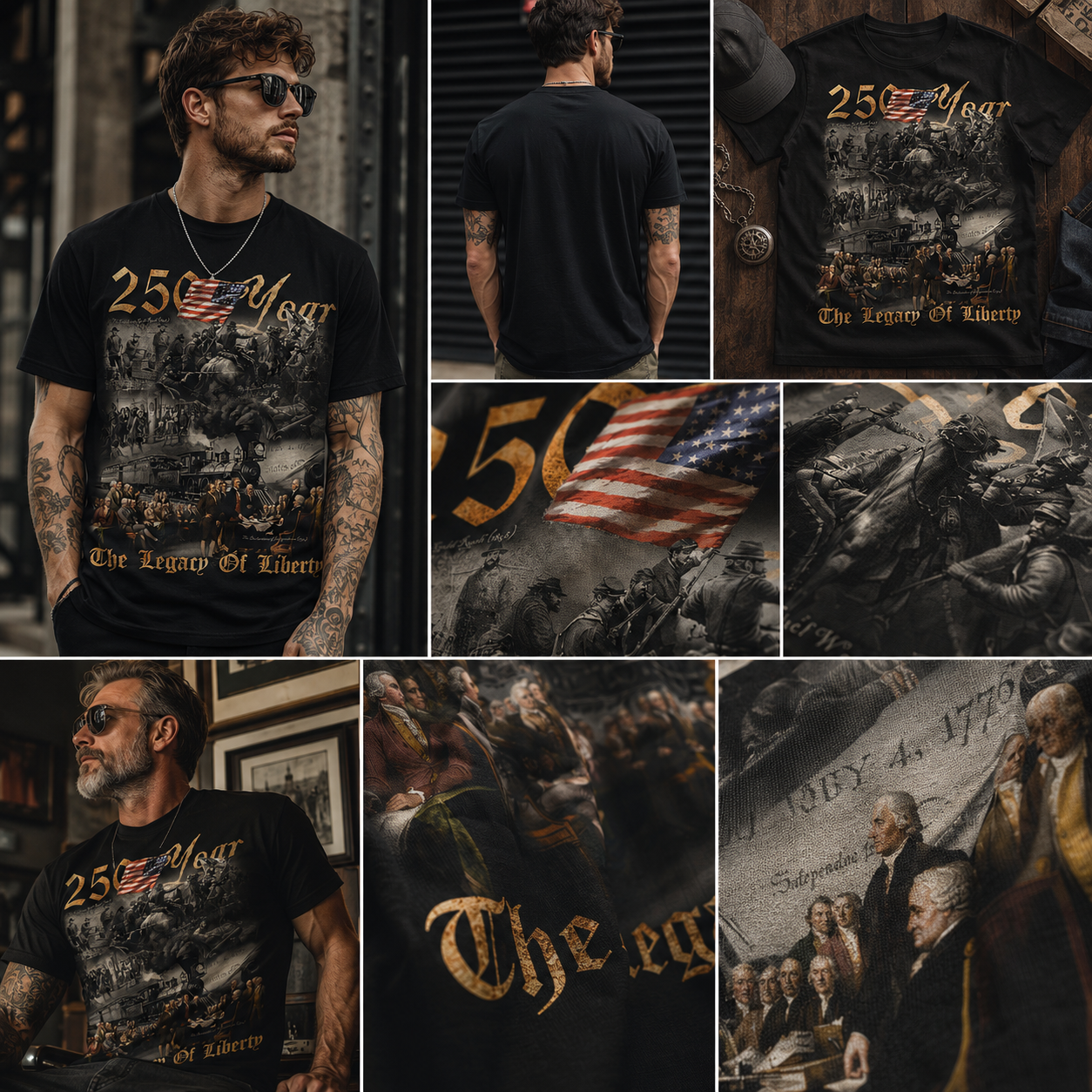 250 Year Legacy of Liberty Graphic Tee — Patriotic Vintage Memorial T‑Shirt