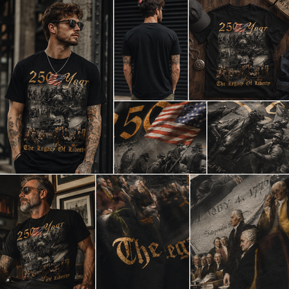 250 Year Legacy of Liberty Graphic Tee — Patriotic Vintage Memorial T‑Shirt