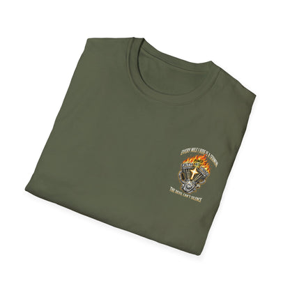 Motorcycle T-Shirt — "Every Mile I Ride Is a Sermon" Faith & Fire Biker Tee