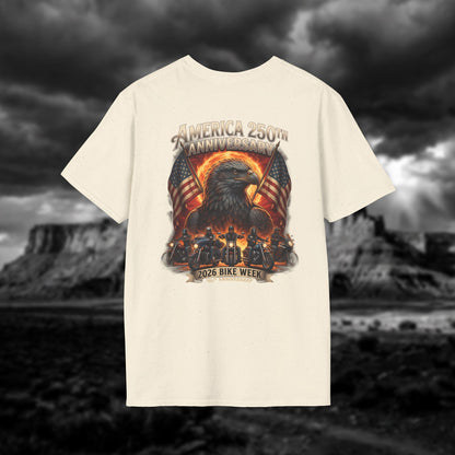 America 250th Anniversary & 86th Sturgis Bike Week 2026 T-Shirt - Patriotic Eagle Edition