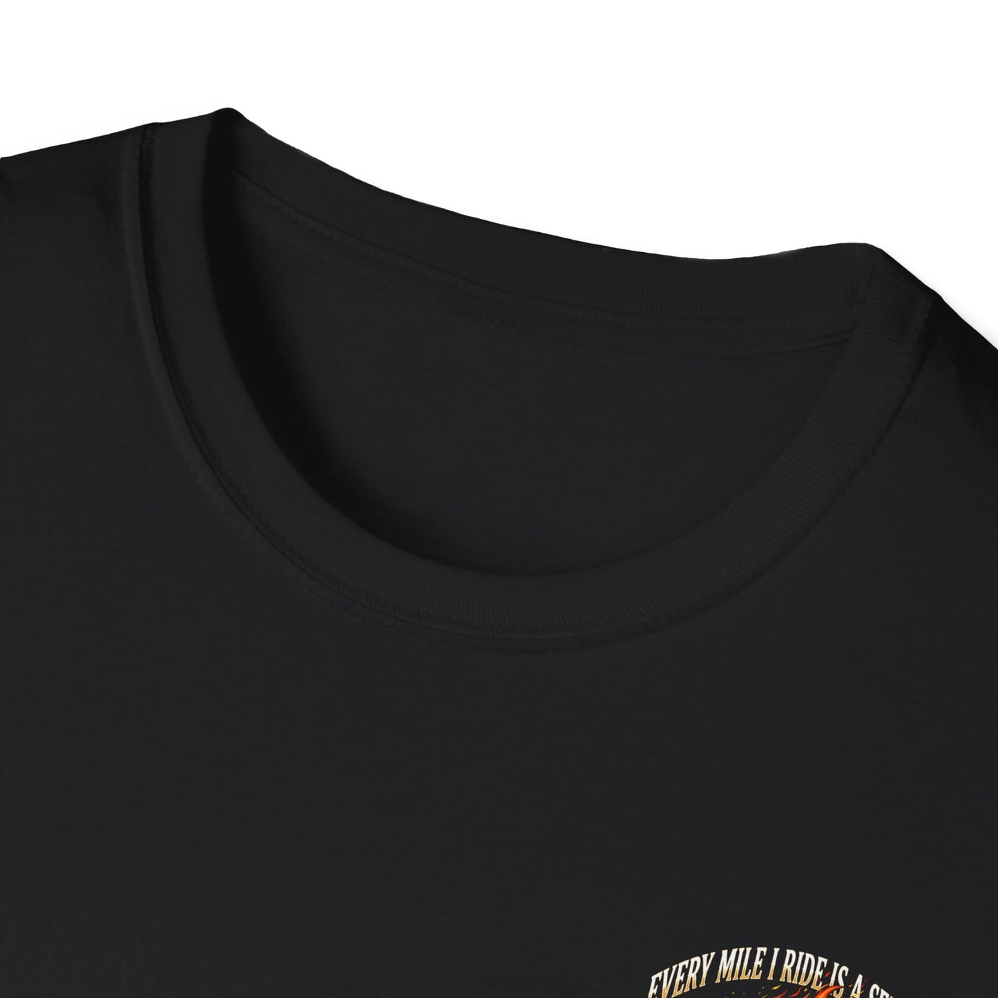 Motorcycle T-Shirt — "Every Mile I Ride Is a Sermon" Faith & Fire Biker Tee
