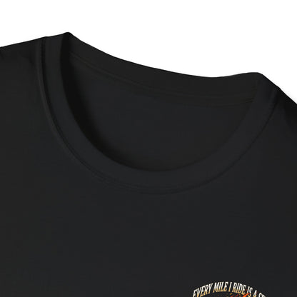 Motorcycle T-Shirt — "Every Mile I Ride Is a Sermon" Faith & Fire Biker Tee
