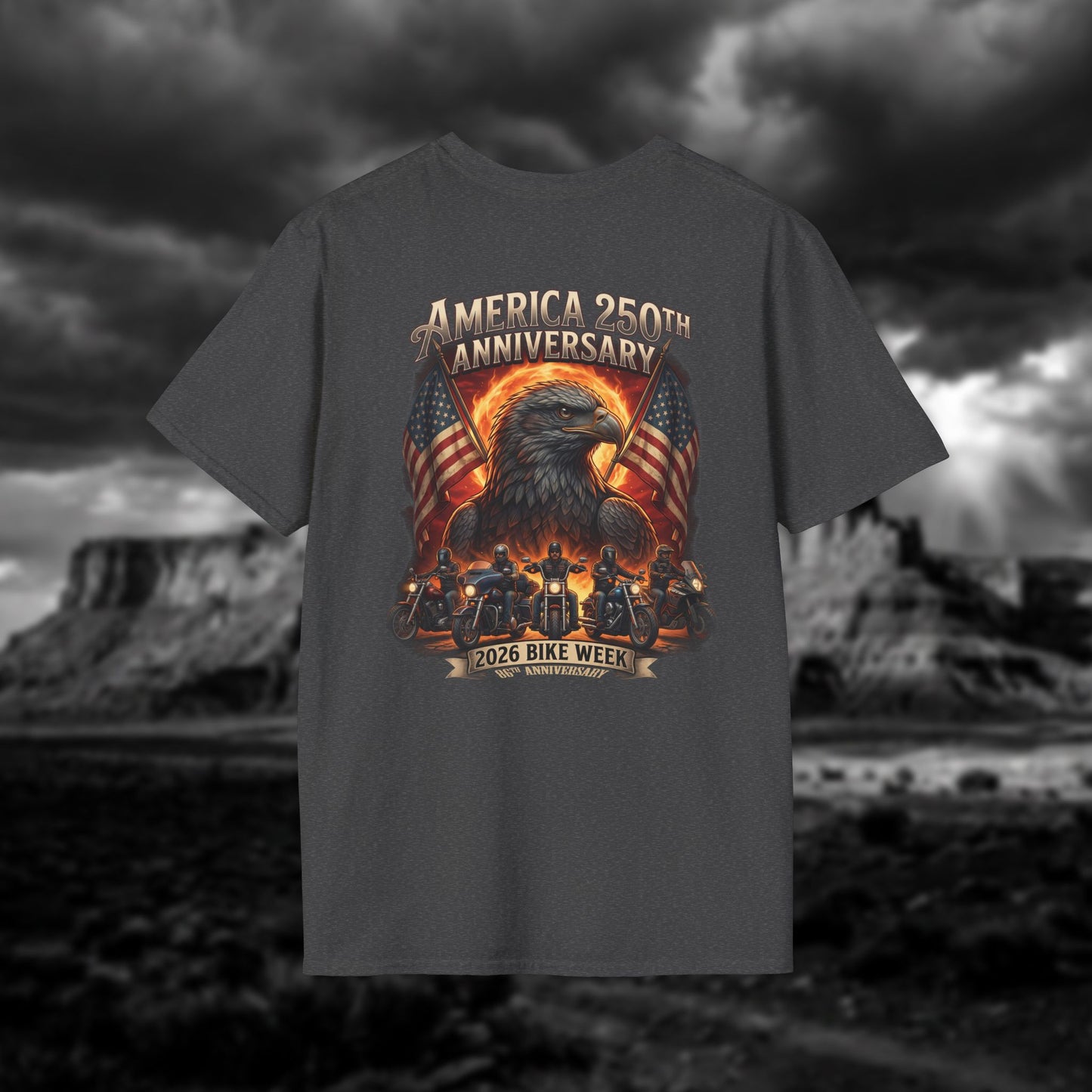 America 250th Anniversary & 86th Sturgis Bike Week 2026 T-Shirt - Patriotic Eagle Edition