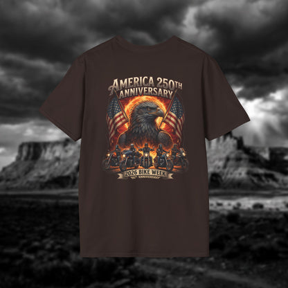 America 250th Anniversary & 86th Sturgis Bike Week 2026 T-Shirt - Patriotic Eagle Edition