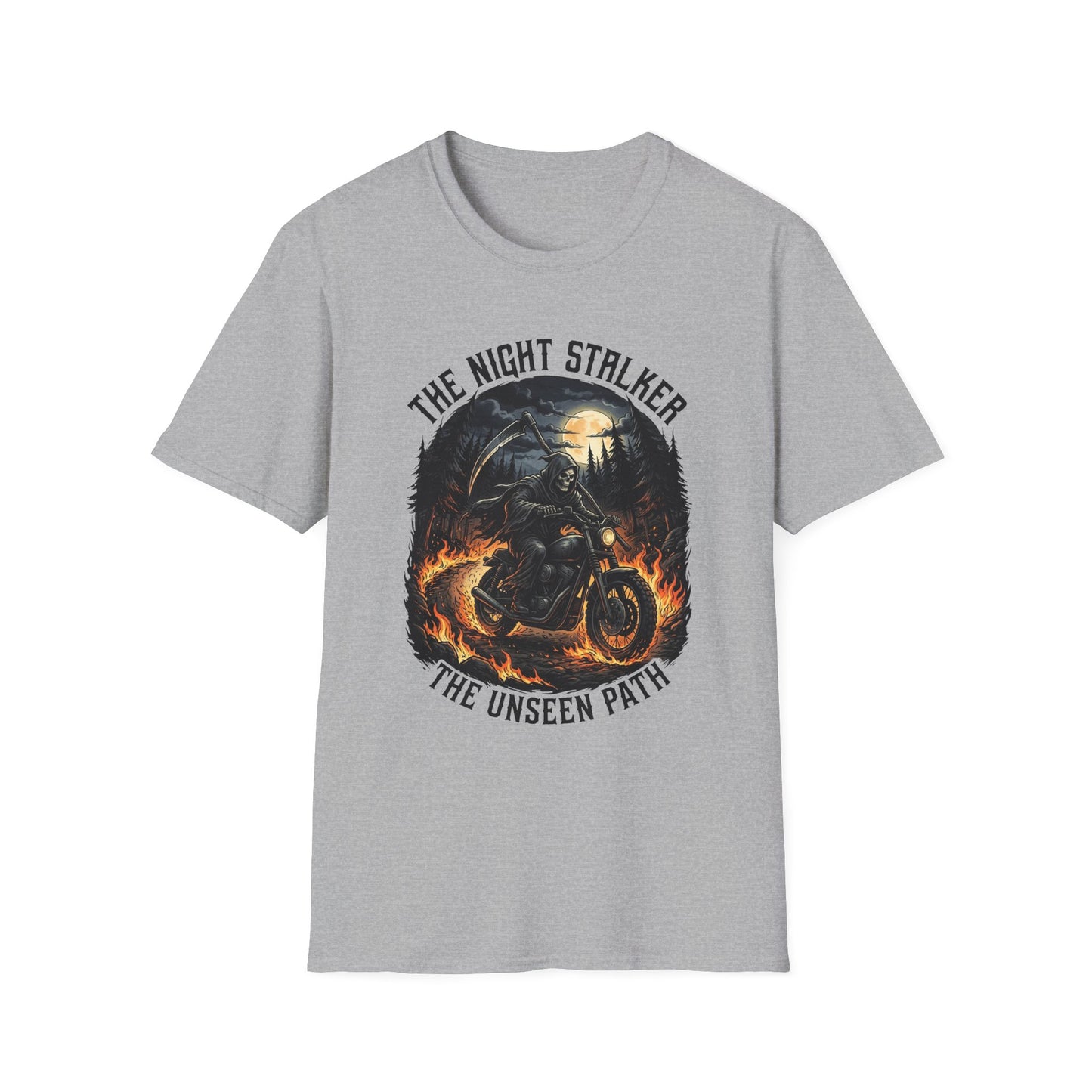 Night Stalker Motorcycle T-Shirt — "The Night Stalker / The Unseen Path" Riding Tee