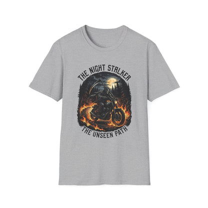 Night Stalker Motorcycle T-Shirt — "The Night Stalker / The Unseen Path" Riding Tee