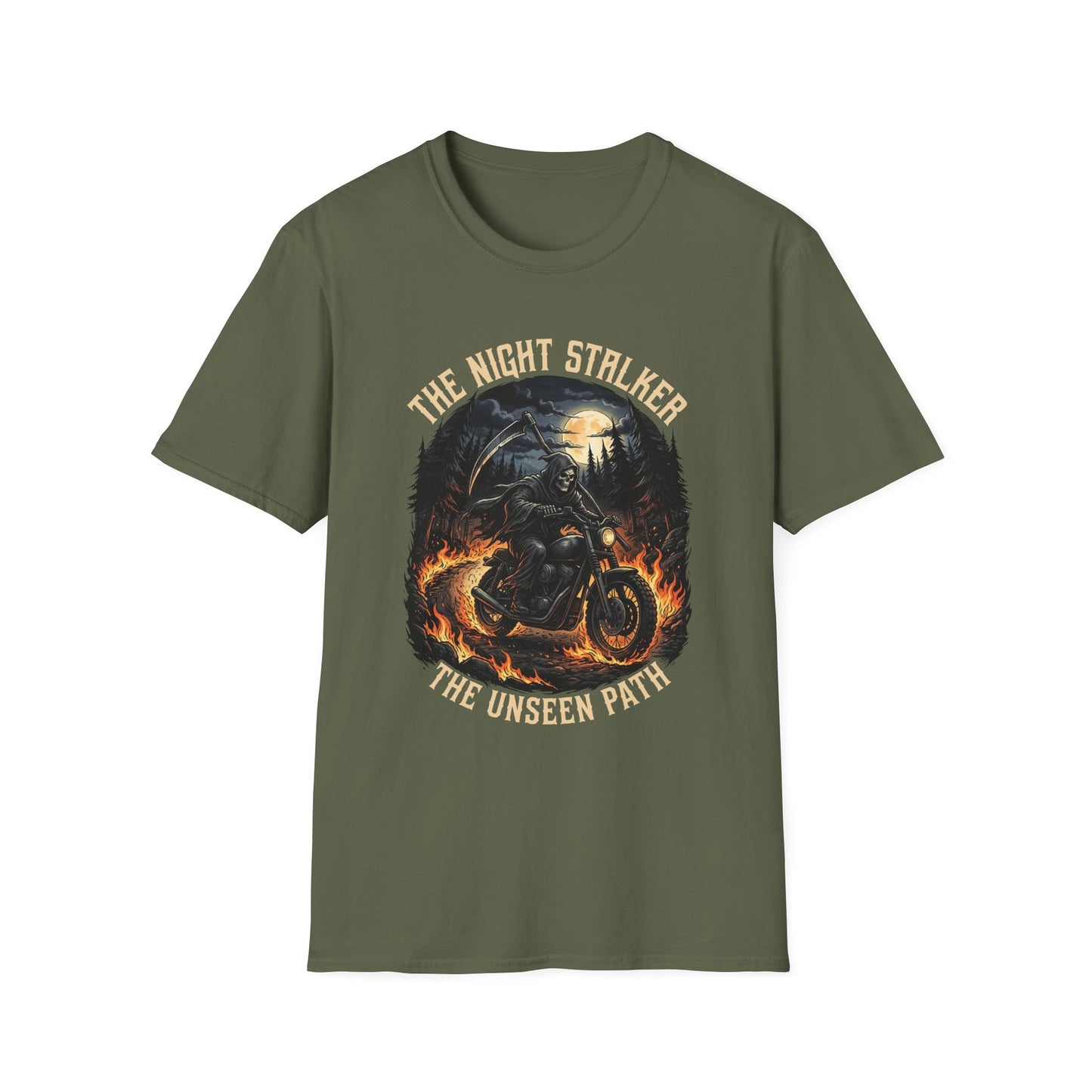 Night Stalker Motorcycle T-Shirt — "The Night Stalker / The Unseen Path" Riding Tee