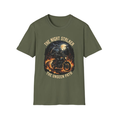 Night Stalker Motorcycle T-Shirt — "The Night Stalker / The Unseen Path" Riding Tee