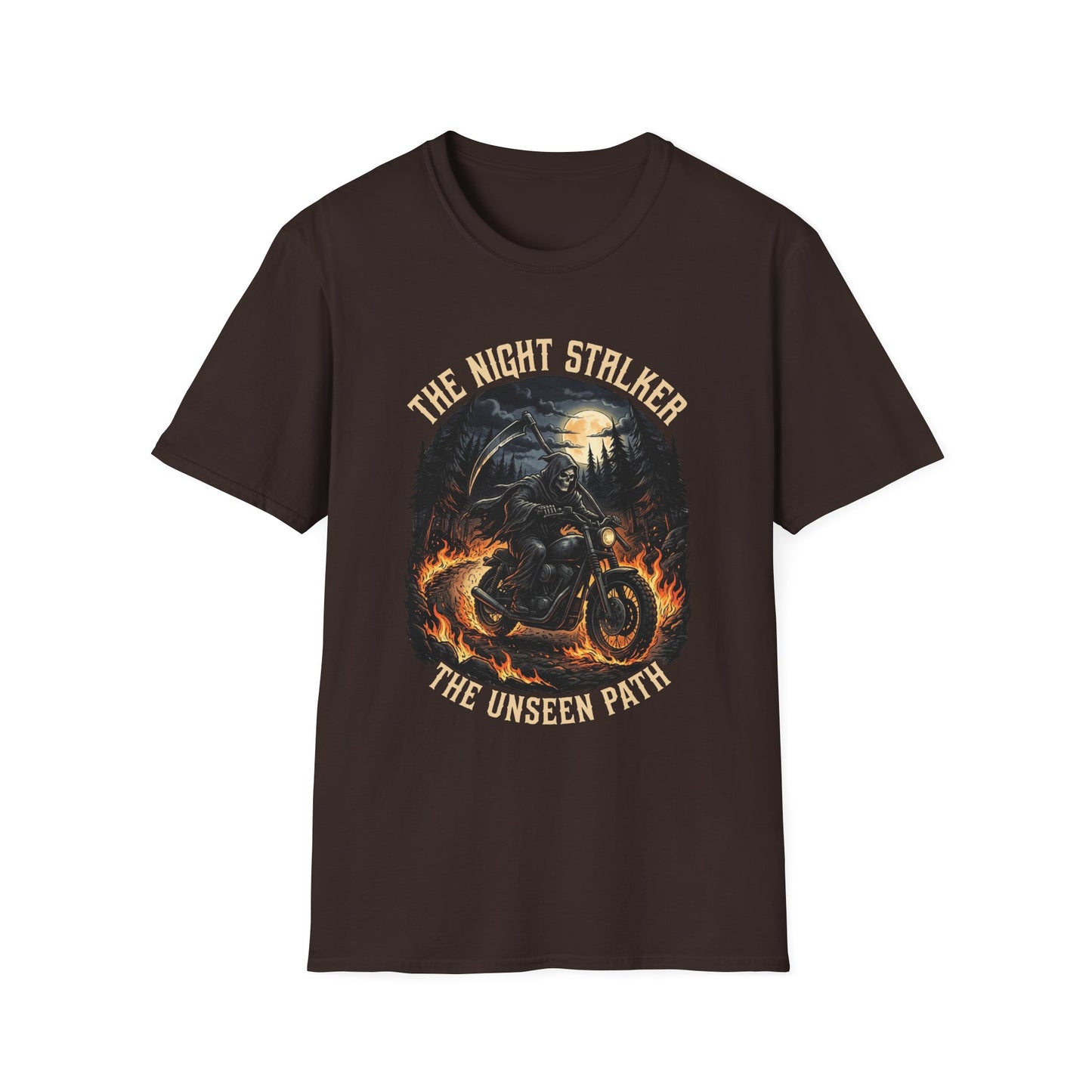 Night Stalker Motorcycle T-Shirt — "The Night Stalker / The Unseen Path" Riding Tee