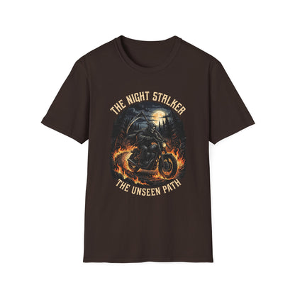 Night Stalker Motorcycle T-Shirt — "The Night Stalker / The Unseen Path" Riding Tee
