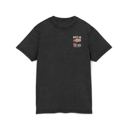Route 66 Acid Wash Tee — Retro Americana 100th Anniversary Graphic T-Shirt