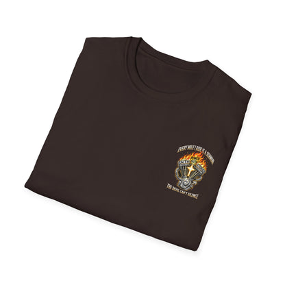 Motorcycle T-Shirt — "Every Mile I Ride Is a Sermon" Faith & Fire Biker Tee