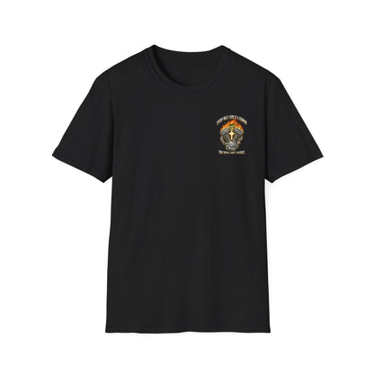Motorcycle T-Shirt — "Every Mile I Ride Is a Sermon" Faith & Fire Biker Tee