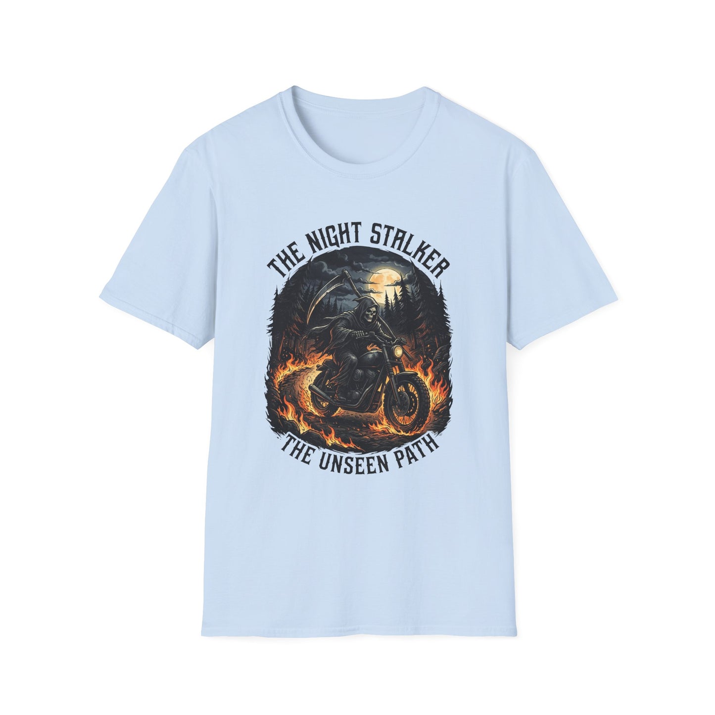 Night Stalker Motorcycle T-Shirt — "The Night Stalker / The Unseen Path" Riding Tee