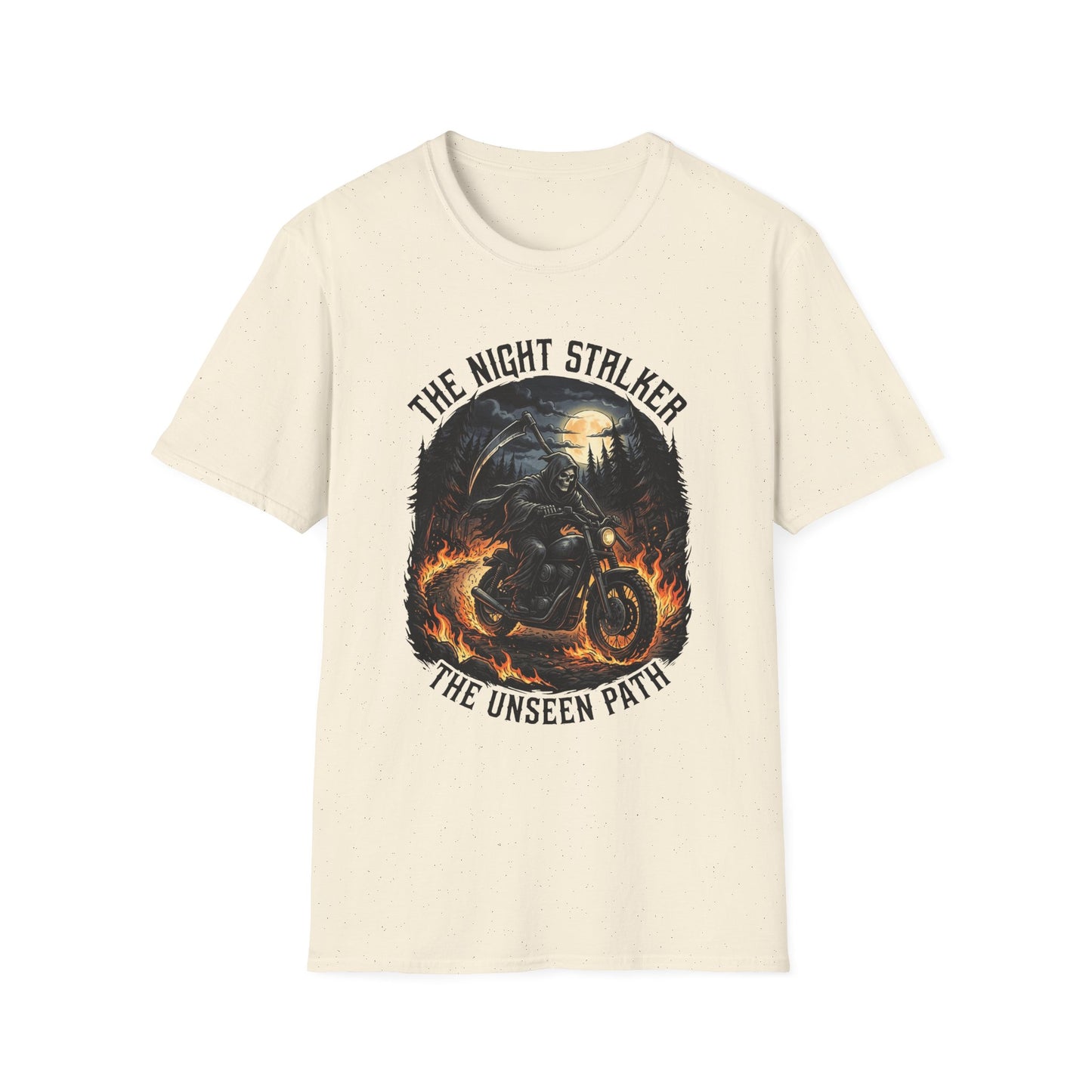 Night Stalker Motorcycle T-Shirt — "The Night Stalker / The Unseen Path" Riding Tee