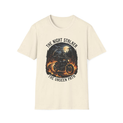Night Stalker Motorcycle T-Shirt — "The Night Stalker / The Unseen Path" Riding Tee