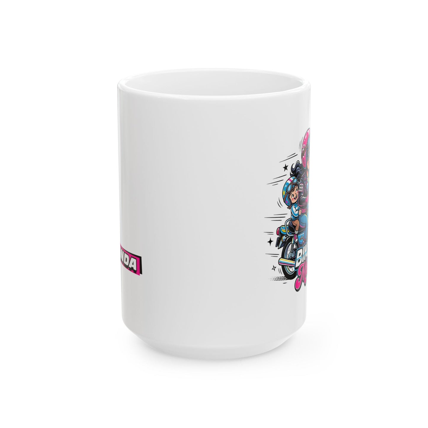 Custom Biker Mom Mug, Personalized Motorcycle Gift for Her, Mother's Day Gift, Custom Name Coffee Mug, Biker Lady Gift