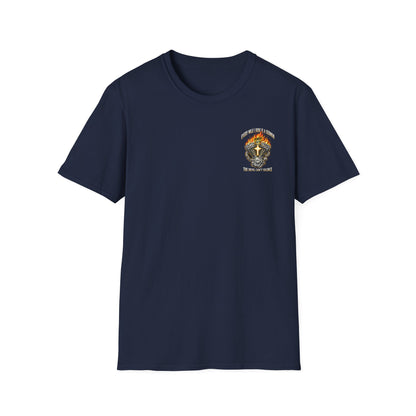 Motorcycle T-Shirt — "Every Mile I Ride Is a Sermon" Faith & Fire Biker Tee