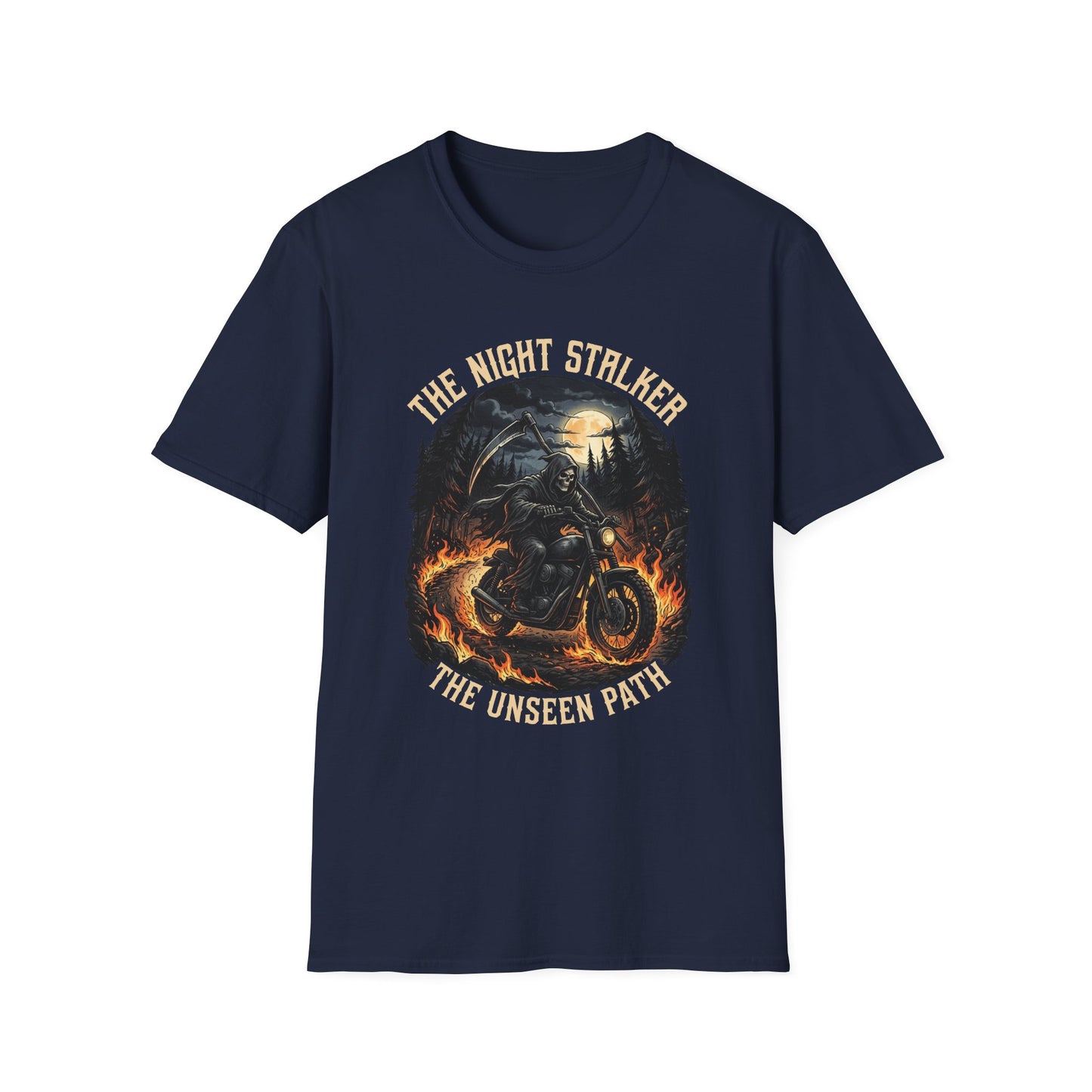 Night Stalker Motorcycle T-Shirt — "The Night Stalker / The Unseen Path" Riding Tee