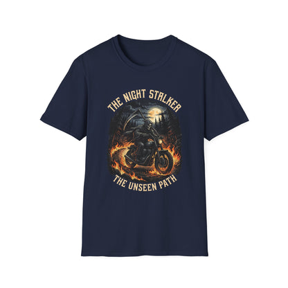 Night Stalker Motorcycle T-Shirt — "The Night Stalker / The Unseen Path" Riding Tee